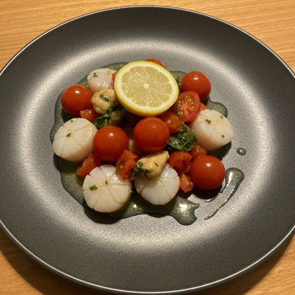 Entrada gourmet con presentación artística