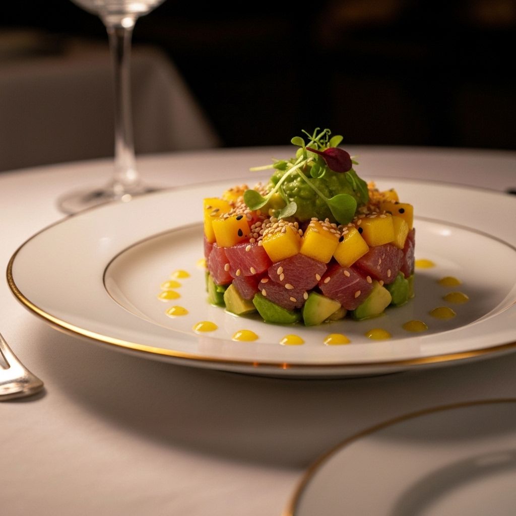Tartar de Atún - Plato gourmet del restaurante Lumière